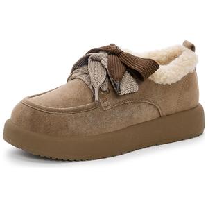 Женские зимние ботинки DAPHNE короткие на шнуровке, бежевый