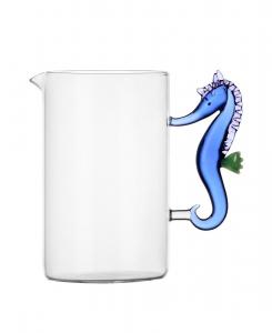 Стеклянный кувшин Marine Garden Seahorse, 50,7 унций Ichendorf, синий