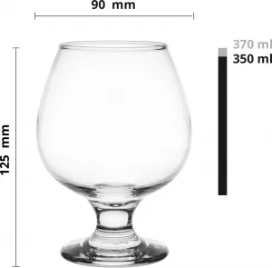 Бокалы для коньяка GLASMARK, бокалы для бренди, набор из 4 шт., большой объем 350 мл (макс. 370 мл), 4 шт. - высокое качество Glasmark KROSNO 1992