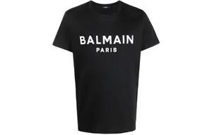 Футболка с принтом логотипа BALMAIN, черный