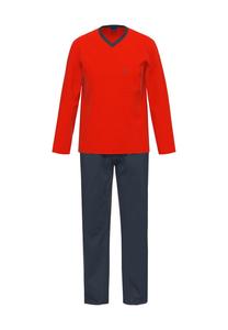 Пижама с V-образным вырезом и нагрудным карманом Ammann, красный