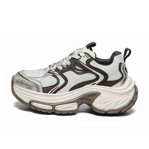 Женские кроссовки с низким верхом и массивной подошвой, устойчивые к истиранию, увеличивающие рост WOOS BOBO, Brown