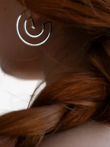 Покрытые серьги-кольца Obsidian, серебристый