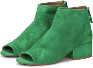 Женские ботильоны FOWT с открытым носком, на невысоком грубом каблуке, с задней молнией, повседневные удобные модные уличные туфли, размеры 4-16 US, Green