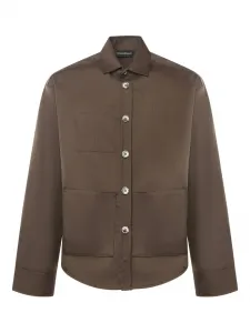 Рубашка с накладными карманами Giuliano Galiano, коричневый