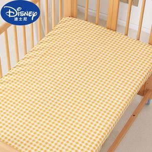 Disney Простыня на резинке 160x60x6 см из чистого хлопка, детская, желтая клетка