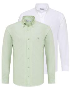 Повседневная рубашка Dandalo Regular fit Button Up Shirt, цвет light green/white