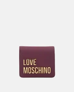 Небольшой кошелек с логотипом Love Moschino, гранатовый
