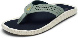 Мужские пляжные сандалии OLUKAI Ulele, водонепроницаемые шлепанцы, поддержка свода стопы и комфортная посадка, легкие и прочные, улучшенное сцепление и устойчивость, Seagreen/Trench