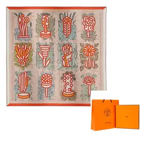 HERMES Шёлковый шарф Mulberry, Pink Apricot