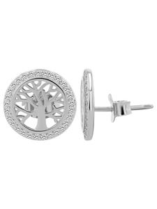 Adeliás Женские серьги - серьги-гвоздики «Древо жизни» из серебра 925 пробы