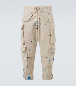 Хлопковые брюки-карго с принтом Painters Greg Lauren, слоновая кость
