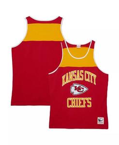 Мужская майка-топ Kansas City Chiefs Heritage Colorblock красного и золотого цвета Mitchell & Ness