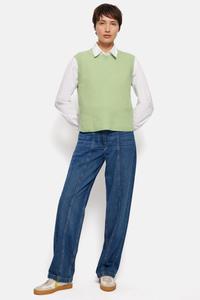 Футболка без рукавов с круглым вырезом из смесового хлопка Jigsaw, зеленый