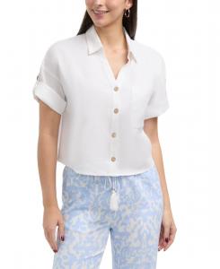 Женская рубашка для походов с застежкой на пуговицы спереди Ellen Tracy, White