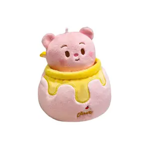 Милые плюшевые подвески медвежата в запечатанной банке высотой 18см Bitter purchase, розовый