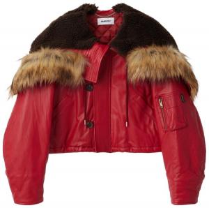 Укороченная кожаная куртка Ambush Leather Cropped N3B, красный