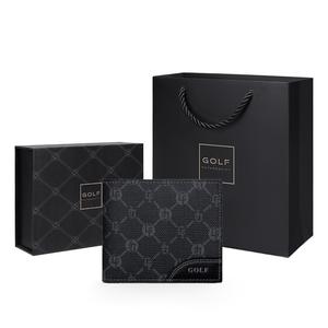 Держатель для карт из ПВХ Документник Кошелек для монет Малый размер Мужской Многоцветный GOLF, Черный (Улучшенная упаковка в комплекте)