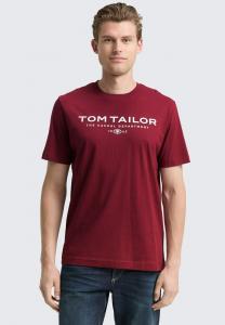 Футболка TOM TAILOR WITH PRINT, Cabarnet Bordeaux Red/Dark Red