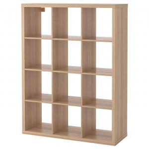 Стеллаж KALLAX IKEA, 112x147 см, цвет white stained oak effect