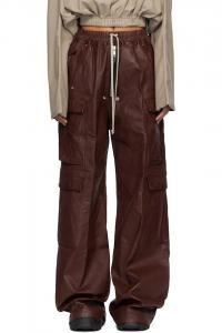 Rick Owens Drkshdw Бордовые конкордансы, двойные большие джинсы-карго из денима