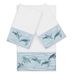 Linum Home Textiles Турецкий хлопок Набор украшенных полотенец Mia из 3 предметов, белый