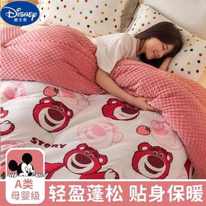 Disney Одеяло 200x230 см, вес 3 кг, класс А для мамы и малыша, утепленное, цвет Strawberry Bear - White