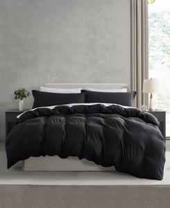 Ультрамягкий предварительно выстиранный комплект постельного белья из 3 предметов, размер полный Nestl, Black