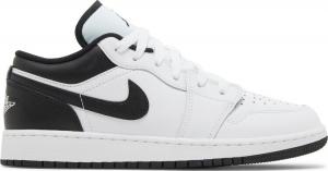 Кроссовки Air Jordan 1 Low GS 'White Black', белый