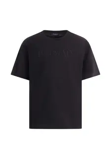 Футболка с тисненым логотипом Balmain Kids, черный