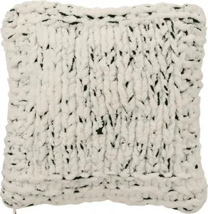 Подушка из трикотажного полиэстера белого/темно-зеленого цвета J-Line