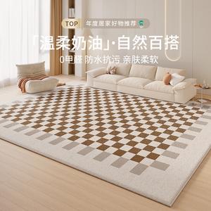 Budis Ковер 300х400 см из искусственной шерсти для гостиной/спальни, клетчатый, утолщенный, на заказ