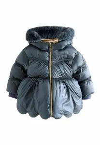 Зимнее пальто стандартного кроя, водоотталкивающее, с фестончатым краем и съемным мешочком. Baker By Ted Baker, Navy