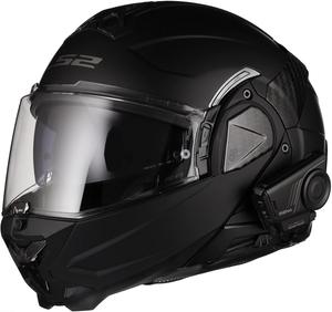 Мотоциклетный шлем LS2 Advant II Modular с предустановленной Bluetooth-гарнитурой Sena 60S Mesh., Matte Black