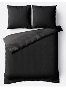 Современное плюшевое постельное белье на молнии - однотонное и двустороннее, черного цвета COFI 1453, 200 x 220 см