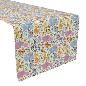 Дорожка для стола, 100 % полиэстер, 12x72 дюйма, животные из мультфильмов дикой природы
