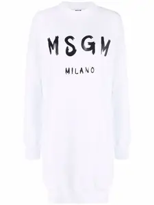 Платье-джемпер с логотипом MSGM, белый