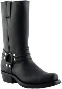 Унисекс сапоги Grinders Renegade Hi из кожи в ковбойском и байкерском стиле, черный