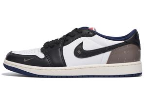 Jordan Баскетбольные кроссовки Air 1 с антискользящим и износостойким покрытием, низкие, винтажные, мужские, черно-коричневые