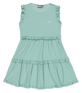 Платье из джерси с оборками Il Gufo, синий