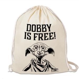 Спортивная сумка LOGOSHIRT Harry Potter - Dobby Is Free, от белого
