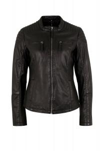 Кожаная куртка Naomi в модном образе 7eleven, черный