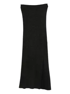 Вязаная миди-юбка с люрексом Twinset, черный