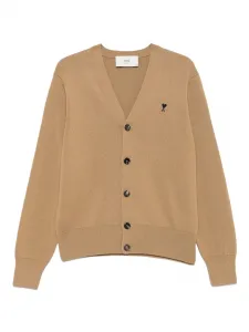 Вышитый кардиган с застежкой на пуговицы AMI Paris, нейтральный