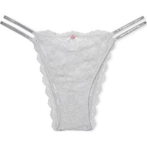 Victoria's Secret Трусики бразильяно dream angels twinkle strap lace с серебряными жемчужинами, 1 шт