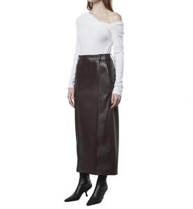 Кашемировый топ с драпировкой на одно плечо белого цвета Enza Costa