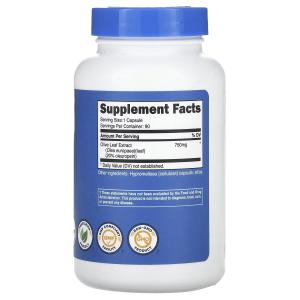 Экстракт листьев оливы Nutricost 750 мг, 90 капсул