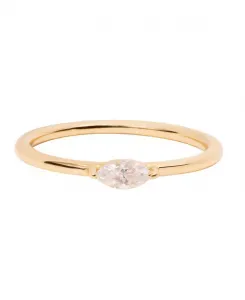 Кольцо с камнем маркиза - мартовский аквамарин Little Sky Stone, moissanite