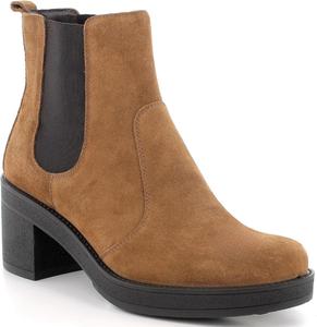 Женские замшевые ботинки Челси Alpine Swiss Sofia, сделанные в Италии, с толстым каблуком и высокой голенью, Cognac