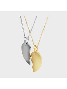 Adeliás Кулон унисекс - кулон в форме сердца с гравировкой, изготовленный из нержавеющей стали серебристого цвета
